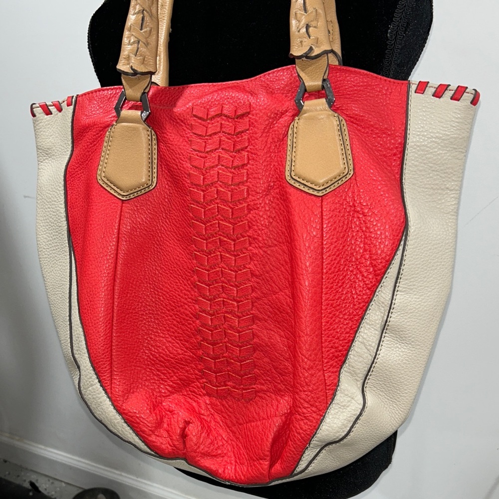 OrYany Chic Red and Cream Tote Bag